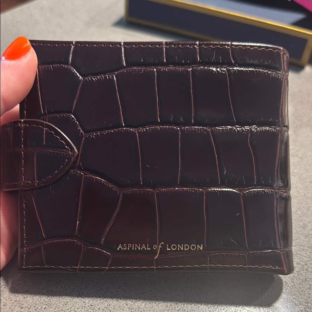 NWT Aspinal of London croc embossed bifold Wallet - Picture 10 of 14